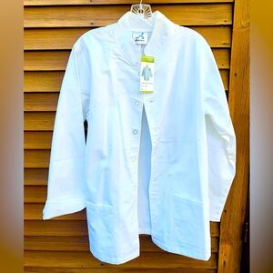 Abacuss White chef coat jacket NWT catering kitchen